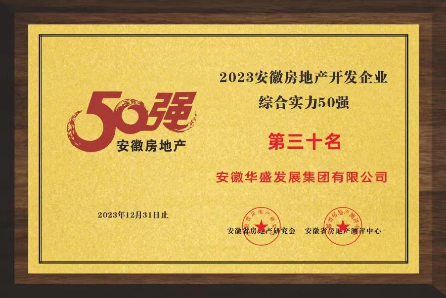 2023安徽房地產(chǎn)開發(fā)企業(yè)綜合實力50強